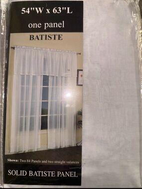 Batiste Solid Sheer Curtain Panel - White